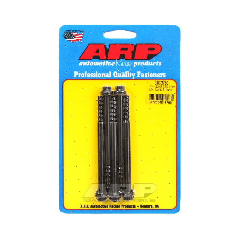 Set de șuruburi și piulițe universale ARP 1/4-20 – Black Oxyde, 12 bucăți x 5 - ARP-640-3750 - 640-3750 - 3666618193175